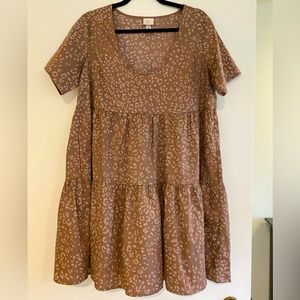 Flutter Short Sleeve Tiered Dress